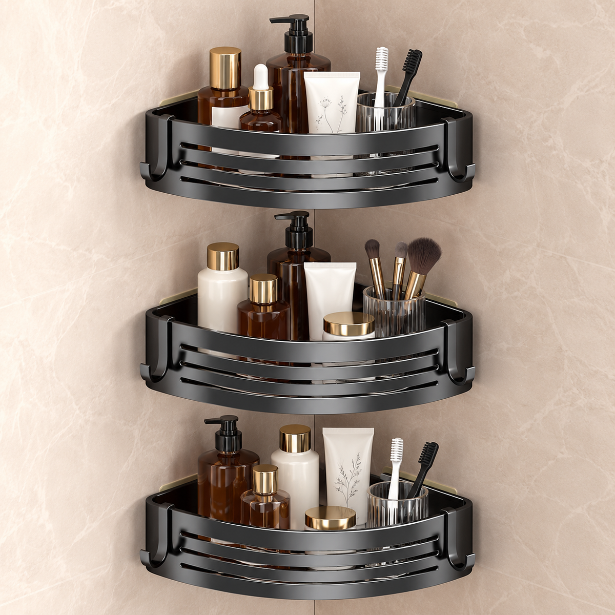 Étagère de douche d’angle sans perçage Rangiva – vue rapprochée
