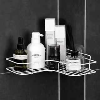 Étagère d’angle murale pour shampoings et accessoires de douche