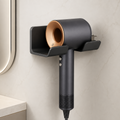 Support sèche-cheveux mural sans perçage Rangiva, modèle standard noir